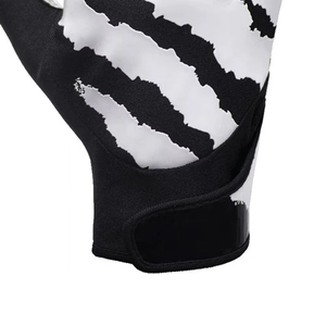 Custom Black White Synthetic Leather Full Finger <b>Sticky</b> Grip <b>Hook</b> Loop Breathable Receiver Sports American Football Gloves - Product Image 4