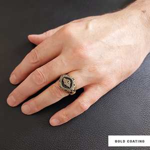 แหวนเมสัน BOJ รุ่น 030 แบบกำหนดเองได้ สำหรับทั้งชายและหญิง แหวนตราประทับฟรีเมสันส่วนบุคคล แหวนตราประทับมาสเตอร์เมสันเท็กซัส สไตล์ฮิปฮอป สีเงิน ราคาประหยัด - Product Image 3