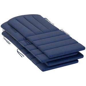 Set di 4 Cuscini per Sedie da Esterno Blu Navy, Cuscino Adirondack con Schienale Alto e Lacci, Schiuma ad Alta Densità - Product Image 1
