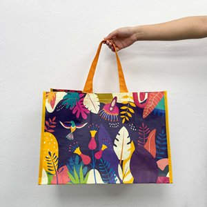 Sac fourre-tout réutilisable en rPET non tissé, imprimé sur mesure pour les marchés alimentaires, les supermarchés et les magasins de détail - Product Image 2