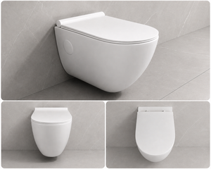 Inodoro de Pared con Descarga Tornado, de Una Pieza, Asiento con Cierre Suave, Cerámica Blanca, Sanitario Moderno para Baño de Hotel - Product Image 4