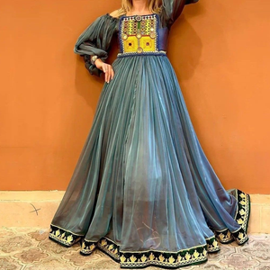 Vestido Largo Étnico Afgano para Mujer, Bordado a Mano para Ocasiones Festivas - Product Image 4