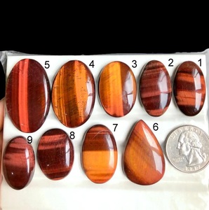 Red <b>Tiger</b> <b>Eye</b> A One Quality 100% Natural <b>Tiger</b> <b>Eye</b> Cabochon Loose Gemstone For Making Jewelry - Product Image 3