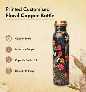 Decor Finish <b>Copper</b> Water <b>Bottle</b> Artistic Modern <b>Drinking</b> <b>Bottle</b> for Daily Hydration Office and Gifting Use - Product Image 4