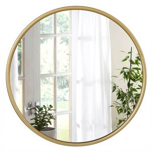 Luxury <b>Round</b> <b>Wall</b> <b>Mirror</b> Black Iron Frame Minimalist Design Hanging Decor for Home Villa Restaurant - Product Image 3