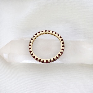 14K Yellow Gold Natural Ruby Eternity <b>Ring</b> for Women | Stackable Wedding Band | Fine Jewelry Anniversary Gift Wholesale - Product Image 6
