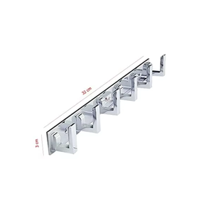 Crochet en aluminium à 5 broches pour mur et porte |   Porte-manteau et porte-serviettes robuste en acier inoxydable SS202 de qualité supérieure |   Organisateur de salle de bain pour la maison - Product Image 3