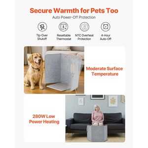 Ventilatore Riscaldante Portatile da Scrivania con Timer, Silenzioso e Sicuro per Casa e Ufficio, Scaldapiedi Pieghevole con Telecomando e Controllo Touch - Product Image 4