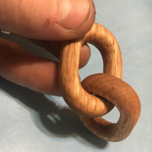 Cadena Decorativa Redonda para el Hogar, Eslabones de Madera Tallados a Mano, Nudos Decorativos, Artesanía de Madera Estilo Rústico - Product Image 1