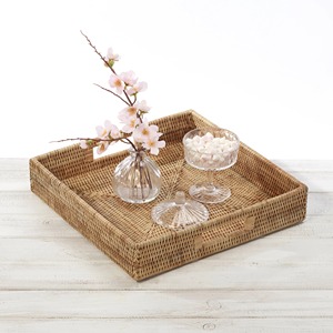 Plateau de service carré en rotin décoratif, 3 pièces de tailles différentes, panier à fruits, plateau de service décoratif tissé à la main - Product Image 1
