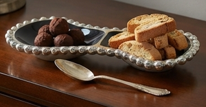 Plateau de service moderne en aluminium noir et argent, vente en gros, impression de logo personnalisée, plateaux de service décoratifs pour restaurant - Product Image 4