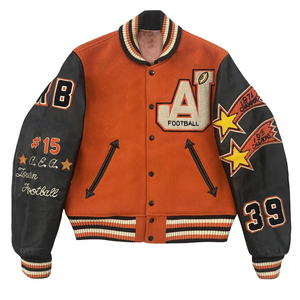 Lightweight Comfortable Stretchable Fabric OEM Customized Unique Design Adult Wear Autumn College Baseball Letterman <b>Jacket</b> - Product Image 1