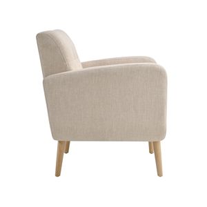 Poltrona Singola Moderna Stile Mid-Century con Gambe in Legno di Gomma, Divano in Tessuto per Soggiorno - Product Image 5