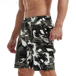 Shorts cargo mi-taille pour homme, motif camouflage, taille élastique, respirant, en toile, style décontracté, séchage rapide, fermeture boutonnée - Product Image 5