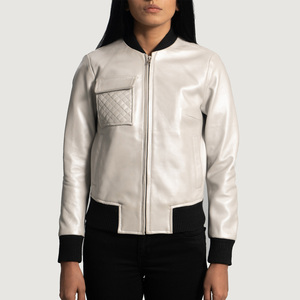 Wholesale Custom Logo Women's Vintage Style Cropped Varsity <b>Jacket</b> New Fashionable Embroidered Leather <b>Jacket</b> Cotton for Outdoor - Product Image 6
