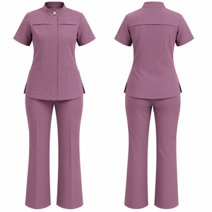 Ensemble d'uniformes médicaux pour femmes, vêtements de travail pour infirmières à manches courtes, haut et pantalon pour hôpital et clinique - Product Image 1