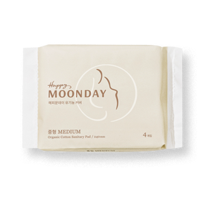 แผ่นอนามัยออร์แกนิคคอตตอนขนาดกลาง Happy Moonday พร้อมแกนซึมซับบางพิเศษและปีกแบบสบายสำหรับผู้หญิง - Product Image 2