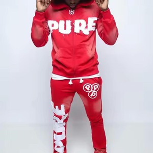 Conjuntos Deportivos Personalizados con Estampado, Conjuntos de Dos Piezas para Hombre, Pantalones Acampanados, Sudaderas con Capucha, Trajes Deportivos para Hombre - Product Image 3