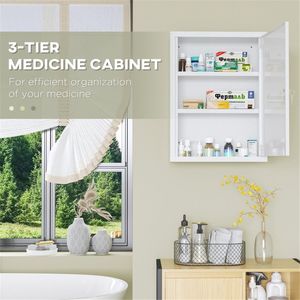 Armadietto Portamedicinali da Parete con Serratura, 3 Ripiani, Contenitore Pronto Soccorso in Acciaio Laminato a Freddo, Organizzazione Cucina - Product Image 4