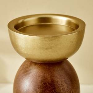 Portavelas de Latón con Parte Superior de Metal Dorado, Hecho a Mano, Decoración Navideña y de Cumpleaños, Resistente al Calor y Ecológico para Uso Doméstico - Product Image 5