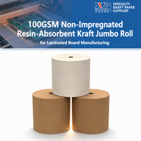 100GSM Unbeschichtete Kraftpapier-Jumborolle, Premium-Harzaufnahme für Phenol- und Melaminimprägnation für Dünnwandige HPL- und CCL-Substrate