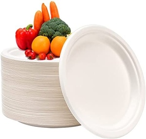 Heavy Duty Eco Party Dinner <b>Plates</b> Sugarcane Bagasse 6 Inches Round Wedding & Catering <b>Plates</b> <b>Disposable</b> Party <b>Plates</b> Tableware - Product Image 1