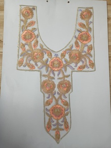 Tissu de broderie en dentelle de miel de qualité supérieure à coudre pour le col, idéal pour les Kurtis, les Sarees et les robes, avec un travail de broderie lourd, patch décoratif pour le col, pour femmes - Product Image 5