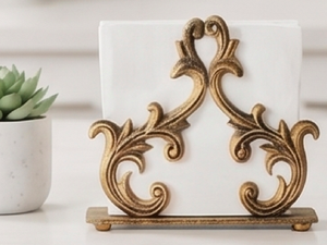 Porte-serviettes moderne en aluminium doré, design élégant avec finition dorée, parfait pour la maison et la cuisine. - Product Image 4