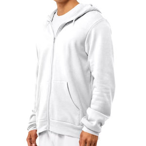 Modèle de sweat-shirt blanc à fermeture éclair intégrale pour homme, de qualité supérieure, pour impression graphique personnalisée - Product Image 2