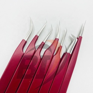 Pince à épiler professionnelle en acier inoxydable durable pour extensions de cils, marque privée personnalisée, prise en main robuste, revêtement couleur sur mesure - Product Image 6