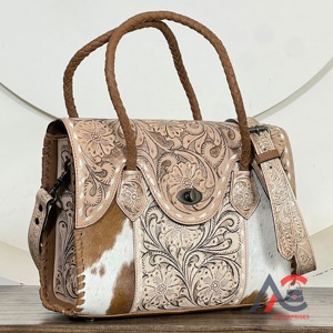 Bolso de mano de piel de vaca repujada para mujer, precio de fábrica al por mayor, bandolera de cuero genuino, bolso tote, cartera, bolsos tipo satchel - Product Image 1