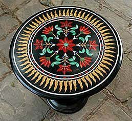 Beautiful <b>Round</b> Shape Polished Pietra Dura Handmade <b>White</b> Marble Inlay <b>Table</b> Top For Hotel <b>Table</b> Top And Home Decoration Price - Product Image 3