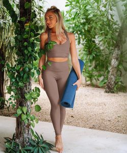 New Arrival <b>Prime</b> Comfort High Waisted Leggings Polyester Elastic Stretch Fabric Breathable Support Gym Fitness Running Casual - Product Image 4