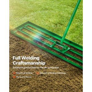 Rastrello da Giardino in Acciaio Resistente da 78 Pollici, Livellatore per Prato 48x10 Pollici con Manico Esteso per Livellamento del Prato e Lavori in Giardino - Product Image 5