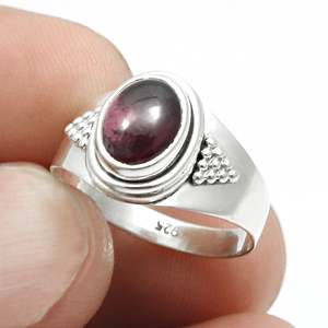 Wholesale 925 Sterling Silver Handmade Bohemian <b>Ring</b> With High Quality Bezel Set Oval Cut <b>Garnet</b> Gemstone GRA Certified Jewelry - Product Image 2