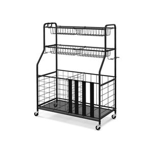 Organizzatore basket Utility Rack con ganci e cestini per attrezzature sportive soluzione di stoccaggio - Product Image 1