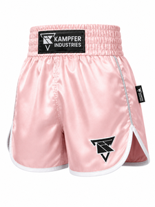 Nouveau short de boxe 2026 en satin rose à séchage rapide, unisexe, pour adultes, vêtement d'arts martiaux avec logo avant et taille élastique - Product Image 5