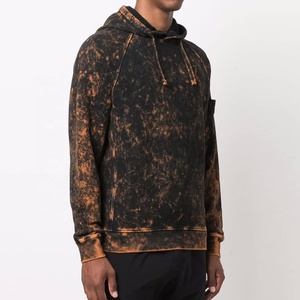 Sudadera con capucha para hombre con lavado de ácido quemado, sudadera Vintage Bleach TieDye, Sudadera con capucha 100% algodón Acidwash Stonewash - Product Image 2