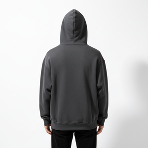 Sweat à capuche épais 100 % coton de haute qualité, personnalisé, style streetwear, broderie vieillie, coupe décontractée, épaules tombantes, automne, écologique - Product Image 2