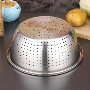 Colador de Acero Inoxidable para Lavar Arroz, Fabricante Indio, Apto para Lavavajillas, con Ganchos, Precio Bajo, al por Mayor - Product Image 5