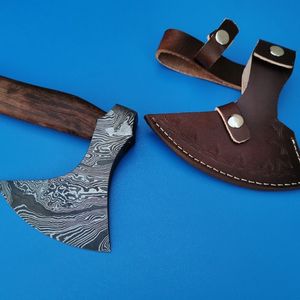 Hache de camping en acier carbone de qualité supérieure avec manche ergonomique en bois, hache de survie pour la découpe du bois, pour le bushcraft et la randonnée - Product Image 4
