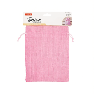 Sacchetto Regalo Ilan Rosa 13x18 Cm in Finta Iuta 2 Pezzi per Bomboniere - Product Image 2