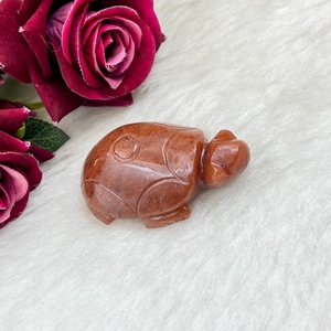 Natural Red Aventurine Tortoise Carving Aventurine Turtle Healing Crystal For Reiki Feng Shui Decor Wholesale - Product Image 5
