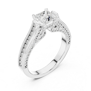 แหวนเพชรทรงกลมเจ้าหญิง 14K โรสโกลด์ เพชรเพาะเลี้ยงในห้องปฏิบัติการสำหรับผู้หญิง |   ชุดสำหรับงานปาร์ตี้ |   เพชรที่เพิ่งเพาะเลี้ยง - Product Image 6