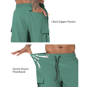 Light Green Color Cargo Shorts For Men's Large Velcro Side Pocket Anti Shrink Premium Quality Fabric Lightweight Men's Shorts - Product Image 4