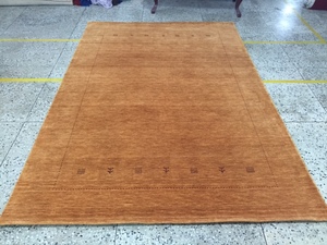 Tapis d'intérieur moderne en laine Lori Gabbeh tissé à la main marron, tapis décoratif uni pour sol, fabriqué à la machine, plat, solide, personnalisé - Product Image 1