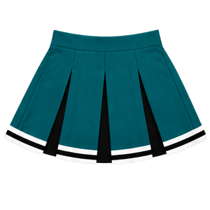 Falda plisada color verde azulado oscuro para porristas, para mujeres y niñas, para equipos deportivos, presentaciones de baile, entrenamiento, competición, ropa deportiva - Product Image 2