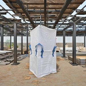 Bolsa Jumbo Circular de Polipropileno FIBC con Falda Superior y Fondo Plano, Anillas de 5*50 cm, Logotipo de la Empresa Impreso, Almacenamiento Duradero para la Construcción - Product Image 4