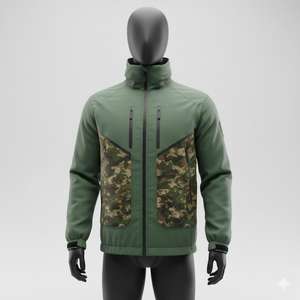 Veste en polaire chauffante pour homme, confortable et élégante, pour l'extérieur en hiver, avec col montant et tissu en toile - Product Image 6