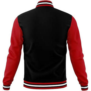 Blouson Bomber Unisexe Premium Hiver Patchwork Broderie Laine Cuir Personnalisé Vintage - Product Image 3
